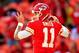 KANSAS CITY, MO - OCTOBER 20: Quarterback Alex Smith #11 of the Kansas City Chiefs warms up prior to the start of the game against the Houston Texans at Arrowhead Stadium on October 20, 2013 in Kansas City, Missouri. (Photo by Jamie Squire/Getty Images)