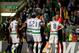 GLASGOW, SCOTLAND - OCTOBER 01: Scott Brown of Celtic (8) is shown a red card and is sent off by referee Stephane Lannoy during the UEFA Champions League Group H match between Celtic and FC Barcelona at Celtic Park Stadium on October 1, 2013 in Glasgow,