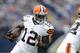 MINNEAPOLIS, MN - SEPTEMBER 22: Josh Gordon #12 of the Cleveland Browns carries the football during the game against the Minnesota Vikings on September 22, 2013 at Mall of America Field at the Hubert H. Humphrey Metrodome in Minneapolis, Minnesota. (Photo
