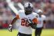 AMES, IA - OCTOBER 26: Running back Desmond Roland #26 of the Oklahoma State Cowboys drives the ball to the end zone for a touchdown in the second half of play against the Iowa State Cyclones at Jack Trice Stadium on October 26, 2013 in Ames, Iowa. The Ok