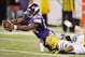 Oct 27, 2013; Minneapolis, MN, USA; Minnesota Vikings running back Adrian Peterson (28) reaches for a touchdown run past Green Bay Packers safety Morgan Burnett (42) in the second quarter at Mall of America Field at H.H.H. Metrodome. Mandatory Credit: Bru