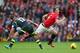 MANCHESTER, ENGLAND - OCTOBER 26: Phil Jones of Manchester United is fouled by Marc Wilson of Stoke City during the Barclays Premier League match between Manchester United and Stoke City at Old Trafford on October 26, 2013 in Manchester, England. (Photo
