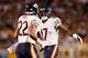 PITTSBURGH, PA - SEPTEMBER 22: Alshon Jeffery #17 celebrates with Matt Forte #22 after Forte scored a touchdown during a game against the Pittsburgh Steelers at Heinz Field on September 22, 2013 in Pittsburgh, Pennsylvania. (Photo by Gregory Shamus/Gett