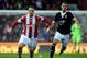 STOKE ON TRENT, ENGLAND - NOVEMBER 02: Marco Arnautovic of Stoke City in action with Morgan Schneiderlin of Southampton during the Barclays Premier League match between Stoke City and Southampton on November 02, 2013 in Stoke on Trent, England. (Photo by