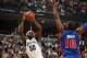 MEMPHIS, TN - NOVEMBER 1: Zach Randolph #50 of the Memphis Grizzlies shoots against Greg Monroe #10 of the Detroit Pistons on November 1, 2013 at FedExForum in Memphis, Tennessee. NOTE TO USER: User expressly acknowledges and agrees that, by downloading a