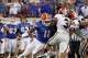 Nov 2, 2013; Jacksonville, FL, USA; Florida Gators linebacker Neiron Ball (11) tackles Georgia Bulldogs running back Todd Gurley (3) during the second half at EverBank Field. Georgia Bulldogs defeated the Florida Gators 23-20. Mandatory Credit: Kim Kleme