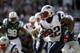 EAST RUTHERFORD, NJ - OCTOBER 20: Stevan Ridley #22 of the New England Patriots runs the ball against the New York Jets during their game at MetLife Stadium on October 20, 2013 in East Rutherford, New Jersey. (Photo by Jeff Zelevansky/Getty Images)