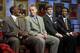 NEW YORK CITY - DECEMBER 13: (L-R) Chris Perry of the University of Michigan Wolverines, Jason White the University of Oklahoma Sooners, Eli Manning of the University of Mississippi Rebels and Larry Fitzgerald of the University of Pittsburgh Panthers awa