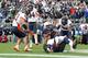 Nov 2, 2013; University Park, PA, USA; Penn State Nittany Lions tight end Kyle Carter (87) makes a catch in the endzone for a touchdown during overtime against the Illinois Fighting Illini at Beaver Stadium. Mandatory Credit: Matthew O'Haren-USA TODAY Spo