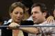 NEW YORK, NY - SEPTEMBER 10: Actor Edward Burns and his wife Christy Turlington watch the match between Serena Williams of the United States and Caroline Wozniacki of Denmark during Day Thirteen of the 2011 US Open at the USTA Billie Jean King National T