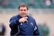 Nov 2, 2013; East Lansing, MI, USA; Michigan Wolverines head coach Brady Hoke reacts before the game against the Michigan State Spartans at Spartan Stadium. Mandatory Credit: Raj Mehta-USA TODAY Sports