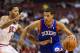 Nov 2, 2013; Philadelphia, PA, USA; Philadelphia 76ers guard Michael Carter-Williams (1) is defended by Chicago Bulls guard Derrick Rose (1) during the first quarter at Wells Fargo Center. Mandatory Credit: Howard Smith-USA TODAY Sports