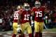 SAN FRANCISCO, CA - JANUARY 12: Wide receiver Michael Crabtree #15 of the San Francisco 49ers celebrates after scoring a touchdown against the Green Bay Packers during the NFC Divisional Playoff Game at Candlestick Park on January 12, 2013 in San Francis
