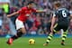 MANCHESTER, ENGLAND - OCTOBER 26: Robin Van Persie of Manchester United takes on Glenn Whelan of Stoke City during the Barclays Premier League match between Manchester United and Stoke City at Old Trafford on October 26, 2013 in Manchester, England. (Ph
