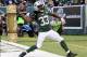 Nov 3, 2013; East Rutherford, NJ, USA; New York Jets running back Chris Ivory (33) celebrates a touchdown against the New Orleans Saints during the first half at MetLife Stadium. Mandatory Credit: Joe Camporeale-USA TODAY Sports