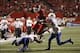 Sep 20, 2013; Fresno, CA, USA; Fresno State Bulldogs wide receiver Isaiah Burse (1) runs with the ball next to Boise State Broncos cornerback Donte Deayon (5) in the fourth quarter at Bulldog Stadium. The Bulldogs defeated the Broncos 41-40. Mandatory Cre