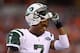 CINCINNATI, OH - OCTOBER 27: Geno Smith #7 of the New York Jets walks off of the field in the 4th quarter after throwing an interception and having it returned for a touchdown during the NFL game against the Cincinnati Bengals at Paul Brown Stadium on Oc