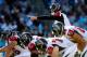 CHARLOTTE, NC - NOVEMBER 03: Matt Ryan #2 of the Atlanta Falcons calls a play against the Carolina Panthers during their game at Bank of America Stadium on November 3, 2013 in Charlotte, North Carolina. (Photo by Streeter Lecka/Getty Images)