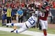 HOUSTON, TX - NOVEMBER 03: Andre Johnson #80 of the Houston Texans grabs a five yard pass away from Vontae Davis #23 of the Indianapolis Colts for a touchdown in the second quarter at Reliant Stadium on November 3, 2013 in Houston, Texas. (Photo by Bob