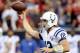HOUSTON, TX- NOVEMBER 03: Andrew Luck #12 of the Indianapolis Colts passes against the Houston Texans on November 03, 2013 at Reliant Stadium in Houston, Texas. Colts won 27 to 24. (Photo by Thomas B. Shea/Getty Images)