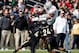 Nov 2, 2013; West Lafayette, IN, USA; Ohio State Buckeyes running back Carlos Hyde (34) is tackled as he tries to hurdle Purdue Boilermakers cornerback Frankie Williams (24) and safety Taylor Richards (4) in the first half at Ross Ade Stadium. Mandatory C