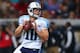 ST. LOUIS, MO - NOVEMBER 3: Jake Locker #10 of the Tennessee Titans looks to pass the ball against the St. Louis Rams at the Edward Jones Dome on November 3, 2013 in St. Louis, Missouri. (Photo by Dilip Vishwanat/Getty Images)