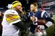 FOXBORO, MA - NOVEMBER 03: Ben Roethlisberger #7 of the Pittsburgh Steelers greets Tom Brady #12 of the New England Patriots following the game at Gillette Stadium on November 3, 2013 in Foxboro, Massachusetts. (Photo by Jared Wickerham/Getty Images)