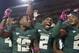 WACO, TX - OCTOBER 19: The Baylor Bears celebrate after defeating the Iowa State Cyclones on October 19, 2013 at Floyd Casey Stadium in Waco, Texas. (Photo by Cooper Neill/Getty Images)