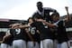 STOKE ON TRENT, ENGLAND - NOVEMBER 02: Jay Rodriguez of Southampton is mobbed by his team-mates after scoring his side's first goal during the Barclays Premier League match between Stoke City and Southampton on November 02, 2013 in Stoke on Trent, England