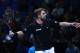 LONDON, ENGLAND - NOVEMBER 04: Stanislas Wawrinka of Switzerland celebrates winning match point in his men's singles match against Tomas Berdych of the Czech Republic during day one of the Barclays ATP World Tour Finals at O2 Arena on November 4, 2013 in