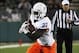 Nov 2, 2013; Fort Collins, CO, USA; Boise State Broncos running back Jay Ajayi (27) runs against the Colorado State Rams during the first quarter at Hughes Stadium. The Broncos defeated the Rams 42-30. Mandatory Credit: Troy Babbitt-USA TODAY Sports