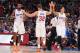 LOS ANGELES, CA - OCTOBER 31: Blake Griffin #32 high-fives DeAndre Jordan #6 and Matt Barnes #22 of the Los Angeles Clippers during a game against the Golden State Warriors at STAPLES Center on October 31, 2013 at in Los Angeles, California. NOTE TO USER: