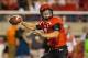 Sep 14, 2013; Salt Lake City, UT, USA; Utah Utes quarterback Travis Wilson (7) passes the ball during the first half against the Oregon State Beavers at Rice-Eccles Stadium. Mandatory Credit: Russ Isabella-USA TODAY Sports