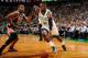 BOSTON, MA - NOVEMBER 1: Jeff Green #8 of the Boston Celtics drives to the basket against Khris Middleton #22 of the Milwaukee Bucks on November 1, 2013 at the TD Garden in Boston, Massachusetts. NOTE TO USER: User expressly acknowledges and agrees that,