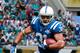 JACKSONVILLE, FL - SEPTEMBER 29: Donald Brown #31 of the Indianapolis Colts runs for yardage during the game against the Jacksonville Jaguars at EverBank Field on September 29, 2013 in Jacksonville, Florida. (Photo by Sam Greenwood/Getty Images)