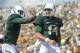 Sep 7, 2013; Waco, TX, USA; Baylor Bears quarterback Bryce Petty (14) celebrates his touchdown against the Buffalo Bulls during the first half at Floyd Casey Stadium. Mandatory Credit: Jerome Miron-USA TODAY Sports