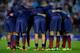 VIGO, SPAIN - OCTOBER 29: FC Barcelona playes embraces themselves after their warming up prior to start the La Liga match between RC Celta de Vigo and FC Barcelona at Estadio Balaidos on October 29, 2013 in Vigo, Spain. (Photo by Gonzalo Arroyo Moreno/G