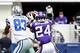 Nov 3, 2013; Arlington, TX, USA; Minnesota Vikings cornerback A.J. Jefferson (24) intercepts a pass in front of Dallas Cowboys wide receiver Terrance Williams (83) in the fourth quarter of the game at AT&T Stadium. The Dallas Cowboys beat the Minnesota V