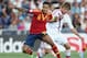 JERUSALEM, ISRAEL - JUNE 06: Sergei Petrov of Russia challenges Thiago Alcantara of Spain during the UEFA European U21 Championships, Group B match between Spain and Russia at Teddy Stadium on June 6, 2013 in Jerusalem, Israel. (Photo by Ian Walton/Get