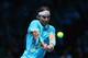 LONDON, ENGLAND - NOVEMBER 05: Rafael Nadal of Spain hits a forehand in his men's singles match against David Ferrer of Spain during day two of the Barclays ATP World Tour Finals at O2 Arena on November 5, 2013 in London, England. (Photo by Clive Brunsk