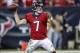 Nov 3, 2013; Houston, TX, USA; Houston Texans quarterback Case Keenum (7) attempts a pass during the fourth quarter against the Indianapolis Colts at Reliant Stadium. The Colts defeated the Texans 27-24. Mandatory Credit: Troy Taormina-USA TODAY Sports
