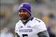 Oct 26, 2013; Iowa City, IA, USA; Northwestern Wildcats injured running back Venric Mark (5) encourages his teammates prior to game against the Iowa Hawkeyes at Kinnick Stadium. Mandatory Credit: Byron Hetzler-USA TODAY Sports