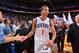 PHILADELPHIA, PA - OCTOBER 30: Michael Carter-Williams #1 of the Philadelphia 76ers greets the fans against the Miami Heat at the Wells Fargo Center on October 30, 2013 in Philadelphia, Pennsylvania. NOTE TO USER: User expressly acknowledges and agrees th