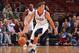PHILADELPHIA, PA - NOVEMBER 4: Michael Carter-Williams #1 of the Philadelphia 76ers dribbles against the Golden State Warriors at the Wells Fargo Center on November 4, 2013 in Philadelphia, Pennsylvania. NOTE TO USER: User expressly acknowledges and agre