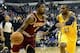 Nov 2, 2013; Indianapolis, IN, USA; Cleveland Cavaliers point guard Kyrie Irving (2) drives towards the basket against Indiana Pacers point guard C.J. Watson (32) at Bankers Life Fieldhouse. Mandatory Credit: Marc Lebryk-USA TODAY Sports