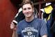Filip Forsberg commemorating his first NHL goal on Oct. 8.