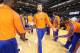 BALTIMORE, MD - OCTOBER 17: Andrea Bargnani #77 of the New York Knicks enters the court pre-game against the Washington Wizards during the pre-season game at the Baltimore Arena on October 17, 2013 in Baltimore, MD. NOTE TO USER: User expressly acknowledg
