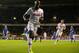 LONDON, ENGLAND - SEPTEMBER 19: Jermain Defoe of Spurs celebrates scoring their second goal during the UEFA Europa League Group K match between Tottenham Hotspur FC and Tromso IL at White Hart Lane on September 19, 2013 in London, England. (Photo by Cli