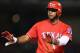 ARLINGTON, TX - SEPTEMBER 09: Elvis Andrus #1 of the Texas Rangers at Rangers Ballpark in Arlington on September 9, 2013 in Arlington, Texas. (Photo by Ronald Martinez/Getty Images)