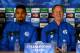 LONDON, ENGLAND - NOVEMBER 05: Kevin-Prince Boateng and Jens Keller of FC Schalke talks to the media during a press conference on November 5, 2013 in London, England. (Photo by Clive Rose/Getty Images)